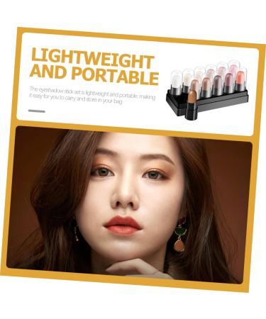 BELLIFFY 12pcs 12 Shadow Box Highlight Kit Eyeshadow Stick Pen Glitter Colored Pencils Plastic - Buy Online on GoSupps.com