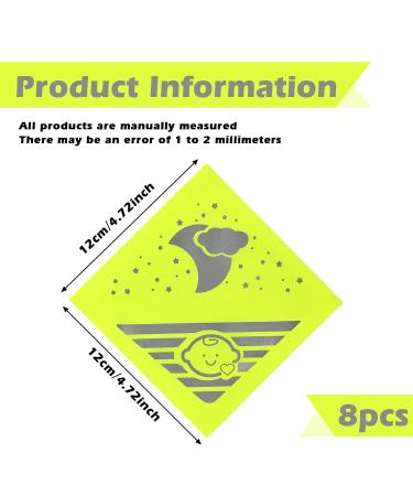 Reflectors for Strollers - 8-Piece Set | 12x12 cm High-Visibility Reflective Stickers for Strollers Bicycles & Backpacks - Buy Online on GoSupps.com