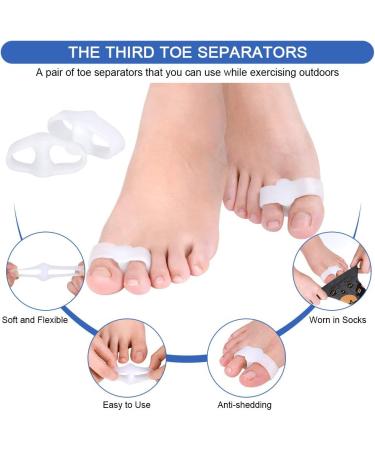 Haofy Toe Spreader Gel Kit - 4 Couples Hallux Valgus & Hammer Toe Corrector for Men & Women | Big Toe Spacers for Bunion Relief - Buy Online on GoSupps.com