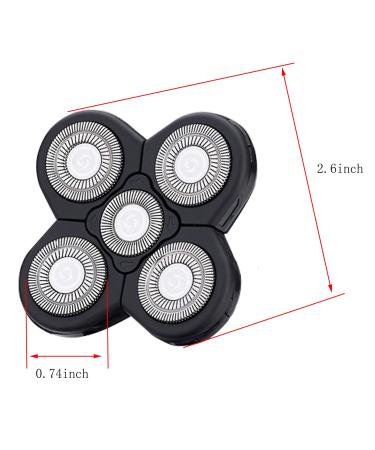 5-Blade Shaver Replacement Heads for Bald Men - Easy-to-Clean Electric Shaver with Blade Cover - Black - Buy Online on GoSupps.com