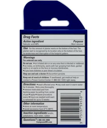 Compound W Maximum Strength Plantar Foot Pads 80 Count - Pack of 4 - Buy Online on GoSupps.com