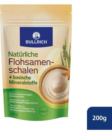 Bullrich Natural Psyllium Husk with Essential Minerals | Vegan Digestive Health | 200g (24 Servings) - International Shipping Available - Buy Online on GoSupps.com