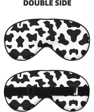 Black and White Cow Print Sleep Mask | Adjustable & Breathable Blindfold for Travel Meditation & Relaxation - Buy Online on GoSupps.com