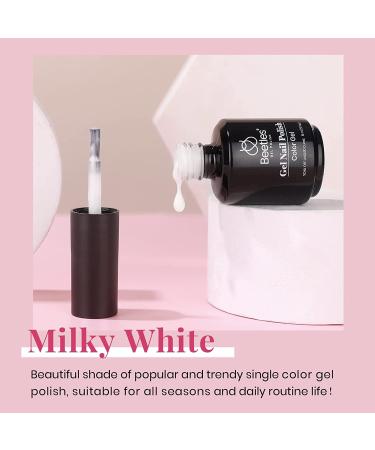 Beetles 15ml Milky White Gel Nail Polish Set - Nude Translucent Color | Soak Off Gel Polish for LED Nail Lamp | Nail Art 0.5Oz - Buy Online on GoSupps.com