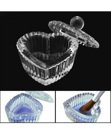 Kalolary Heart Dappen Bowl - 2pcs Clear Glass Nail Art Cups for Acrylic Liquid & Powder Styling - Buy Online on GoSupps.com