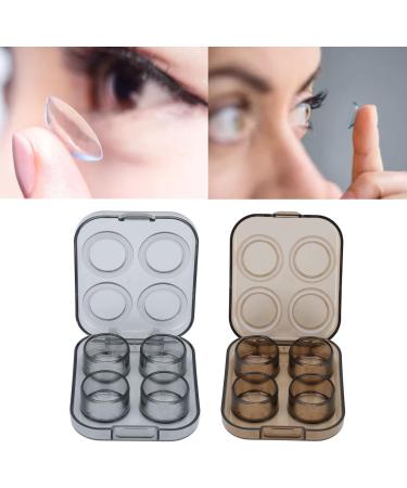 Durable Waterproof Contact Lens Container Set - Portable Transparent Storage for Women & Girls (Brown) - Buy Online on GoSupps.com