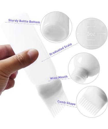 FYJLXF 2Pcs Root Comb Applicator Bottle 6 Ounce Hair Dye Applicator Brush Transparent Applicator Bottle with Graduated scale Hair Coloring Dye and scalp treament essential (Pink) - Buy Online on GoSupps.com