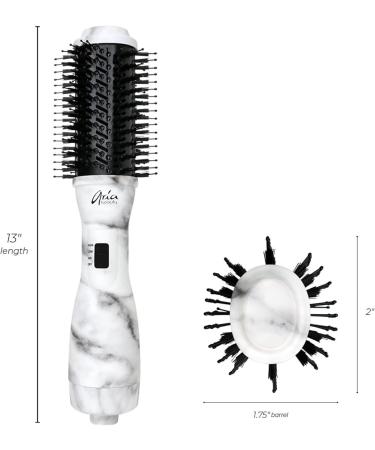 Aria Beauty Blowdry Brush - Blow Dryer with Adjustable Heat/Speed Settings - Dual-Bristle Design for Smoothness and Volume - Grey Marble - 1 pc - Buy Online on GoSupps.com