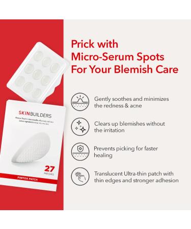 SKINBUILDERS Microneedle Pimple Patch for Hormonal Acne and Blemishes - Korean Skin Care - Buy Online on GoSupps.com