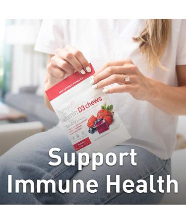 humanN Vitamin D3 Chews 5000iu - Mood, Immune & Bone Support | Mixed Berry Flavor, 30-Count - Buy Online on GoSupps.com