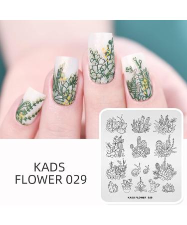 Alexnailart Nail Art Stamping Plate Template Image Plate Nail Art Tools Cactus Snail Flower DIY Stencil Tools (FL029) - Buy Online on GoSupps.com