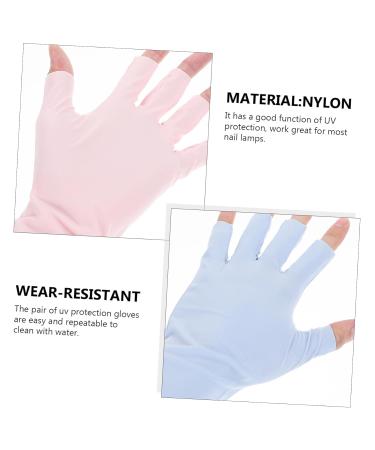 POPETPOP Nail Art Accessory 2 Pairs pink gloves sun gloves nail anti-uv gloves nail art supplies manicure gloves anti UV nail UV gloves UV protection gloves for manicure Nylon nail lamp 21x12x0.1cm As Shown1 - Buy Online on GoSupps.com