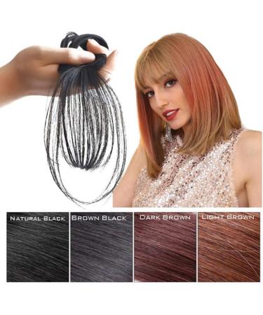 Tixiyu 3D Air Bangs Clip in Fringe Hair Piece Human Hair Hair Topper Extension Invisible Seamless Thin Neat Air Bangs Light Brown - Buy Online on GoSupps.com