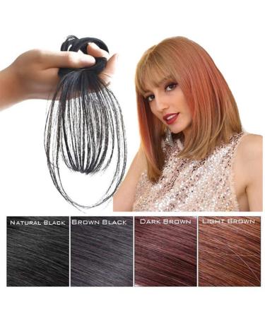 BSMEAN 3D Air Bangs Clip-In Human Hair Topper - Invisible Seamless Light Brown Hair Extension - Buy Online on GoSupps.com