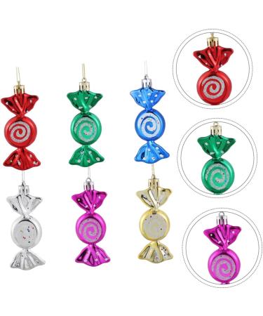 STOBAZA 36 Pcs Candy Pendant Christmas Candy Shaped Ornaments Plastic Christmas Tree Charm - Buy Online on GoSupps.com