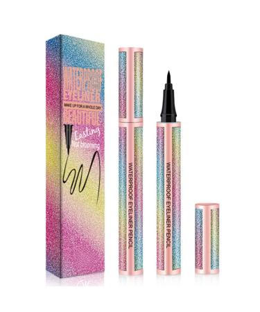 VASLON Professional Makeup Epic Ink Liner Waterproof Liquid Eyeliner Fill & Fluff Eyebrow Pomade Pencil Black Long-Lasting Super Slim Makeup Eyeliner Pen Gel