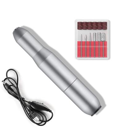 Electric Nail Drill kit Professional Nail File Portable Manicure Pedicure Drill Kit for Acrylic Nails Gel Nails Kit with Sanding Bands Nail Buffer Manicure Pedicure P Grey