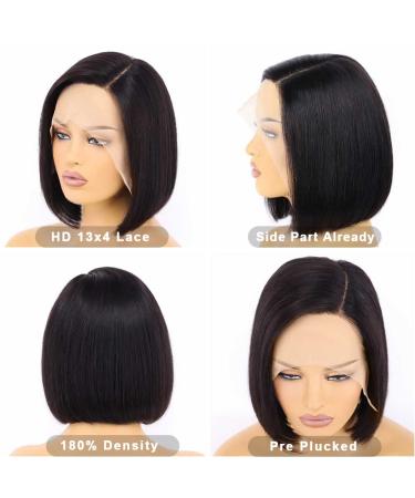 UCUVIC 13x4 HD Lace Front Bob Wig Human Hair for Black Women | Ailwelia Glueless Short Side Part BOB Wig 10 Inch - Pre Plucked, 180% Density - Buy Online on GoSupps.com