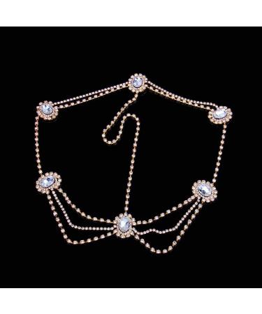 Missgrace Women's Dainty Bohemian Rhinestone Head Chain Hair Accessory - Gold | For Bridal and Girls - Buy Online on GoSupps.com