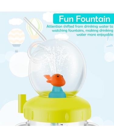 Baby Drinking Cup with Straw | Cute Whale Design | 220ML Portable Water Cup | Creative Colorful Toddler Cup for Kids | Boys Girls | Light Green - Buy Online on GoSupps.com