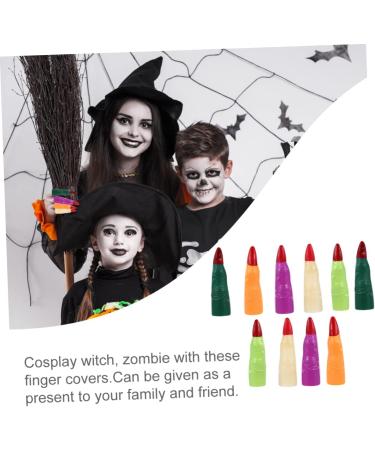 FRCOLOR 40 Pcs Fake Finger Cot Halloween Finger Cover Halloween Cosplay Fingers Realistic Witch Finger Halloween Finger Claws Cosplay Costumes Zombie Nails Cover Mars Plastic Make up - Buy Online on GoSupps.com