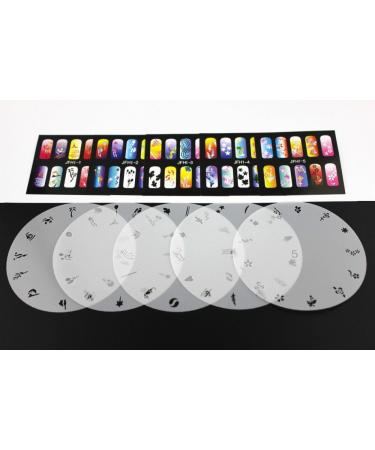 BUYTER Reusable Airbrush Nail Art Stencil 5 PCS Random