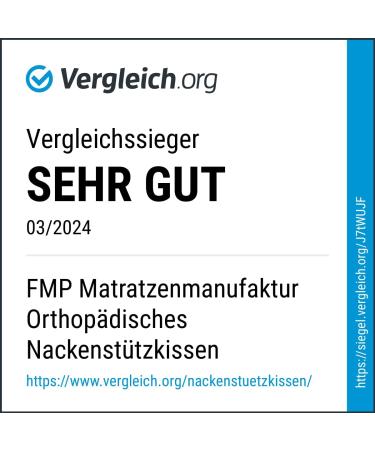 FMP Mattress Manufaktur Orthopedic Neck Support Cushion - Viscoelastic Pillow 70x36x13 cm White 13 cm High - Ideal Neck Pillow for Comfort & Support - Buy Online on GoSupps.com