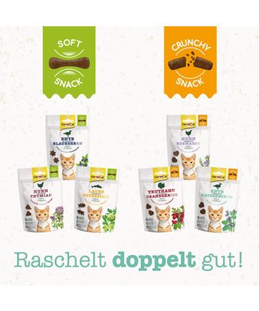 Gimcat Crunchy Snacks with Catnip - Protein-Rich Duck Delicacies No Added Sugar - 50g Bag for Cats - Buy Online on GoSupps.com