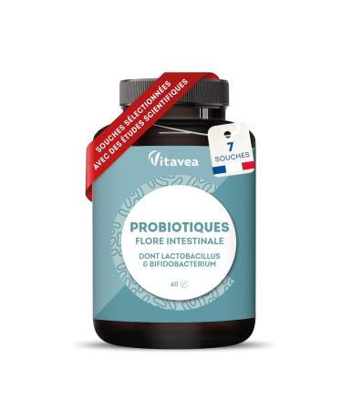 Probiotique Flore Intestinale - 7 souches dont Lactobacillus & Bifidobacterium - 28 Milliards d'UFC/jour - Transit & Microbiote Intestinal - 60 G lules V g tales Fabriqu en France - Vitavea