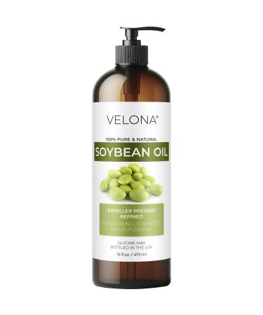 velona Soybean Oil - 16 Fl Oz | 100% Pure and Natural Carrier Oil | Refined | Cooking Baking Skin Hair Body & Face Moisturizing | Use Today - Enjoy Results 16 Ounce (Pack of 1)