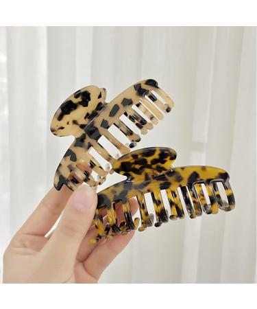 Ceetug Tortoise Celluloid Hair Claw Clips 3.3 Inch Medium - 2 PCS Set - Buy Online on GoSupps.com