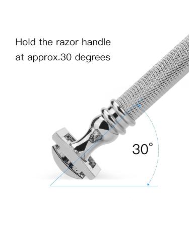 CSB Classic Double Edge Safety Razor - 3-Piece Set with Diamond Pattern Handle & 10 Blades | International Shipping - Buy Online on GoSupps.com