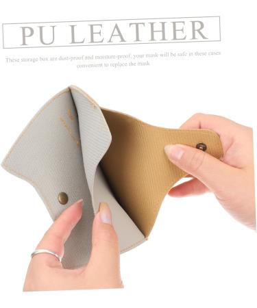 CABILOCK 8 STK Leather Mask Storage Box - Reusable Mask Folder & Case for Face Cover - Perfect for Students | Hellgraux 4 Stk 15x12cm - Buy Online on GoSupps.com