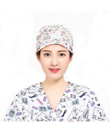2pcs TENDYCOCO Surgical Scrub Cap - Adjustable Unisex Surgery Hats with Fox Print Design - Buy Online on GoSupps.com