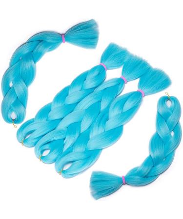 Shop SEGO 5 Packs 24 Crochet Afro Braid Extensions - Sky Blue Synthetic Hair for Stunning Braids - Buy Online on GoSupps.com