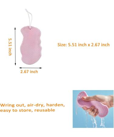 4pcs Exfoliating Bath Sponge Set - Ultra Soft 3D Body Shower Sponge for Dead Skin Removal - Reusable Exfoliating Skin Remover (Pink+Blue+Gray+White) - Buy Online on GoSupps.com
