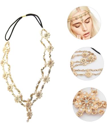 Beatifufu Rhinestone Elastic Headband Hair Bands for Womens Hair Gypsy Forehead Chain Hair Jewels for Women Elastic Headbands for Women Elastic Rhinestone Headwear Bridal Head Alloy Material - Buy Online on GoSupps.com