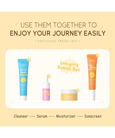 Travel Moisturizing Skin Care Kit Gifts for Women Teen Girls 4 Piece Mini Travel Size Skin Care Essentials Set with Facial Cleanser Cream Serum  - Buy Online on GoSupps.com