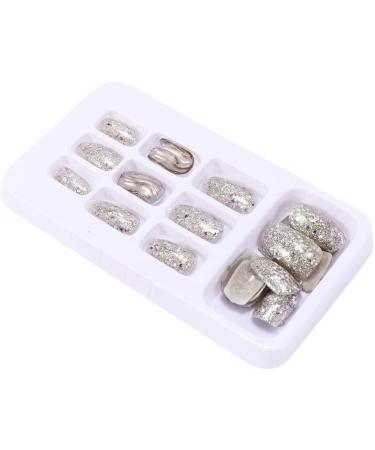 ENERRGECKO Natural False Nails Artificial Tip Manicure Phototherapy Nails Water Ripple Tablets Silver Gradient Color Nail Patch for Nail Art Salons and Home - Buy Online on GoSupps.com