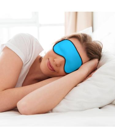 Light Blue Unisex Adjustable Buckle Blackout Sleep Eye Mask - Perfect for Home Travel Yoga & Naps - Buy Online on GoSupps.com