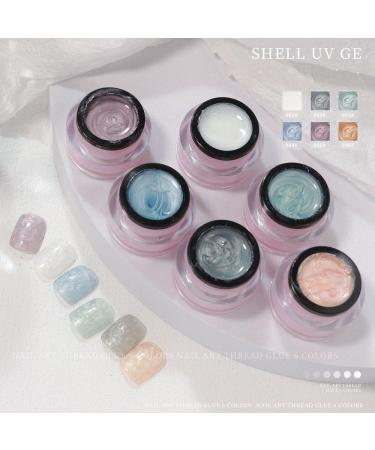 8ML Manicure for DIY Nails Nail Polish Gel UV Gel Semi-Permanent Shell Thread Nail Gel Varnish Glitter(01) Style01 - Buy Online on GoSupps.com