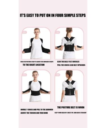 YJWZ Hanna Vortex Pro Adjustable Posture Belt - Spine & Back Support Corrector for Office Home & Gym - Unisex XXL Black - Buy Online on GoSupps.com