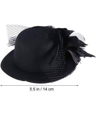 FRCOLOR Mini Top Hat Fascinator Hair Clip Black Veil Top Hat Hair Clip Hair Accessories for Halloween Tea Party - Buy Online on GoSupps.com