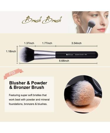 DUcare 3Pcs Kabuki Makeup Brush Set for Foundation, Contour, Concealer, Blush, Bronzer - Black - Buy Online on GoSupps.com