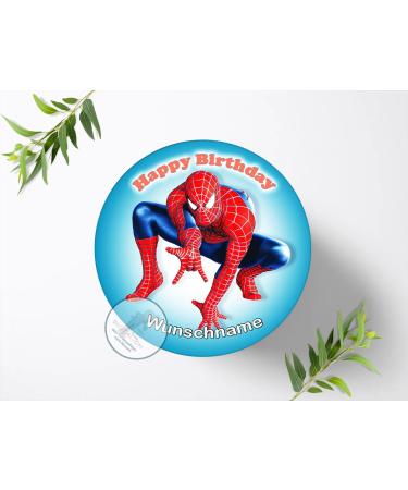 Spiderman Edible Cake Image & Topper - Custom Name 20cm Diameter - Super Quality (0214W) - Perfect for Birthdays! - Buy Online on GoSupps.com