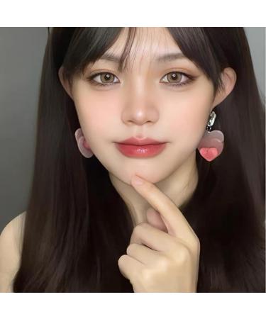 Feylie Sweet Pink Heart Earrings | Fashionable Acrylic Statement Jewelry | Perfect Gift for Women & Girls - Buy Online on GoSupps.com