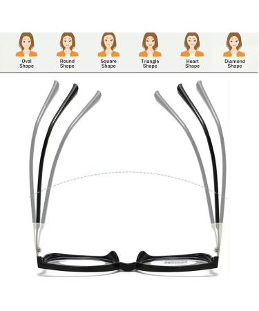 Stylish Large Cat Eye Ladies Reading Glasses Anti Blue Light Computer Readers Anti Glare Glasses(Couleur:Transparent Black Grandeur:1.0x) - Buy Online on GoSupps.com