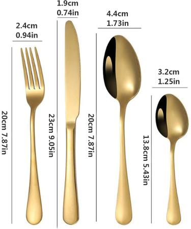 Travel Cutlery Set Cutlery Sets 4 Piece Reusable Cutlery Set for Big Family Camping Picnic Kitchenware (Size : Gold+red) - Buy Online on GoSupps.com