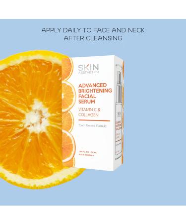 Skin Aesthetics Vitamin C and Collagen Face Serum - Pore Minimizer, Dark Spot Remover, Anti-Wrinkle & Brightening - 1.69 Fl. oz - Cruelty Free Korean Skincare - Buy Online on GoSupps.com