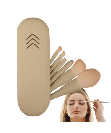 Makeup Brushes For Eyeshadow Face Makeup Brush Set Portable Face Blush Lip Eyeshadow Cosmetic Brushes Kit for Women Girls Adults apricot